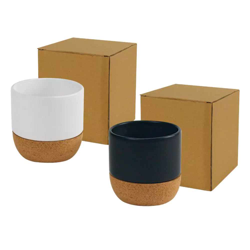 Ceramic Cup with Cork Base 6 oz Matte Finish - alternate view